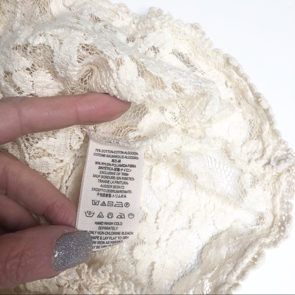 Rare Free People Lace Top in Cream size small - Picture 6 of 7